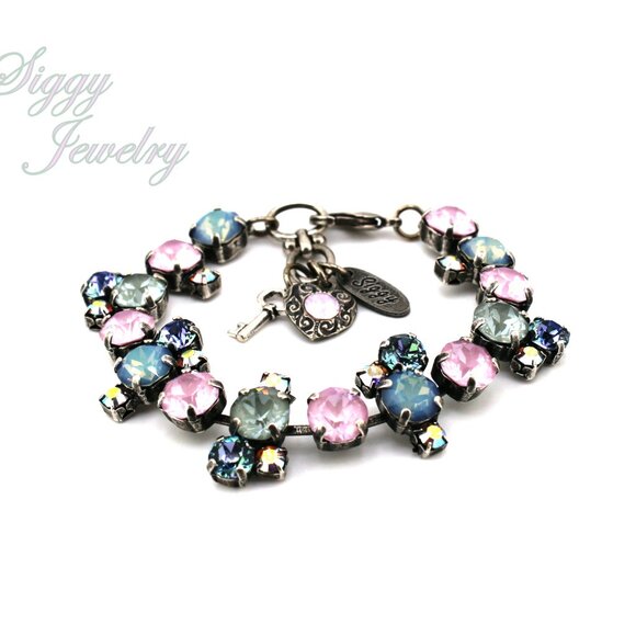 Spring Serenade Bracelet Made with Genuine Austrian Crystals in Pastels - Picture 5 of 9